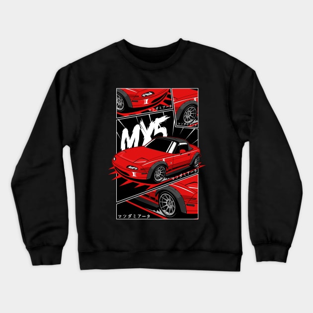 Miata jdm manga style Crewneck Sweatshirt by R.autoart